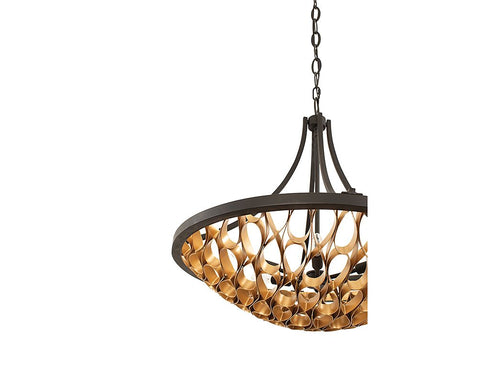 Ventura 6-Light Pendant in Matte Black and Gold